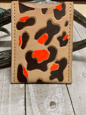 Leather Cheetah Card Case